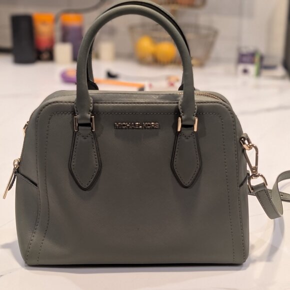 Michael Kors Ayden Dome Satchel Handbag Crossbody Sage Green - Picture 1 of 3